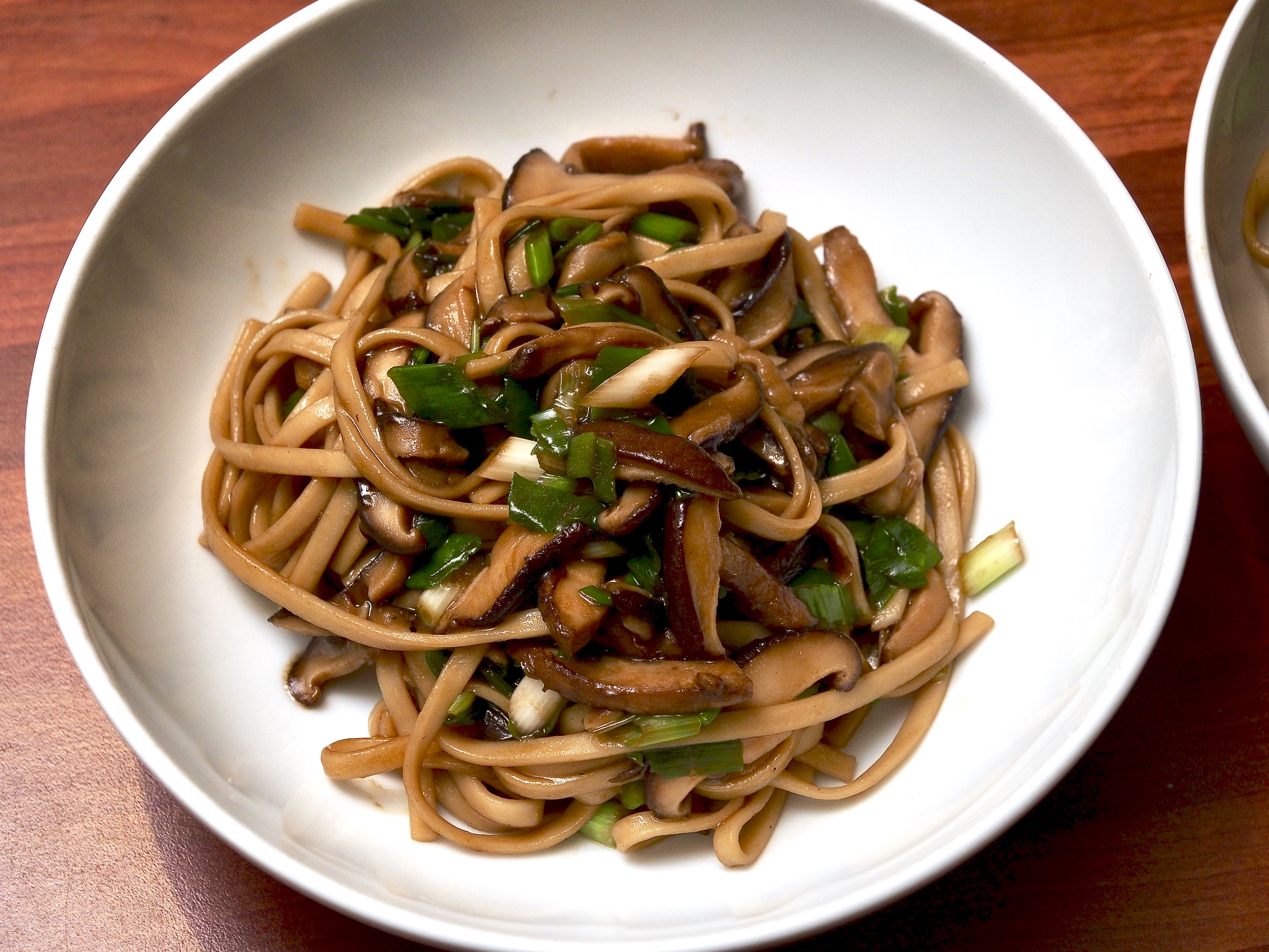 Noodles with shiitake mushrooms &amp; scallions