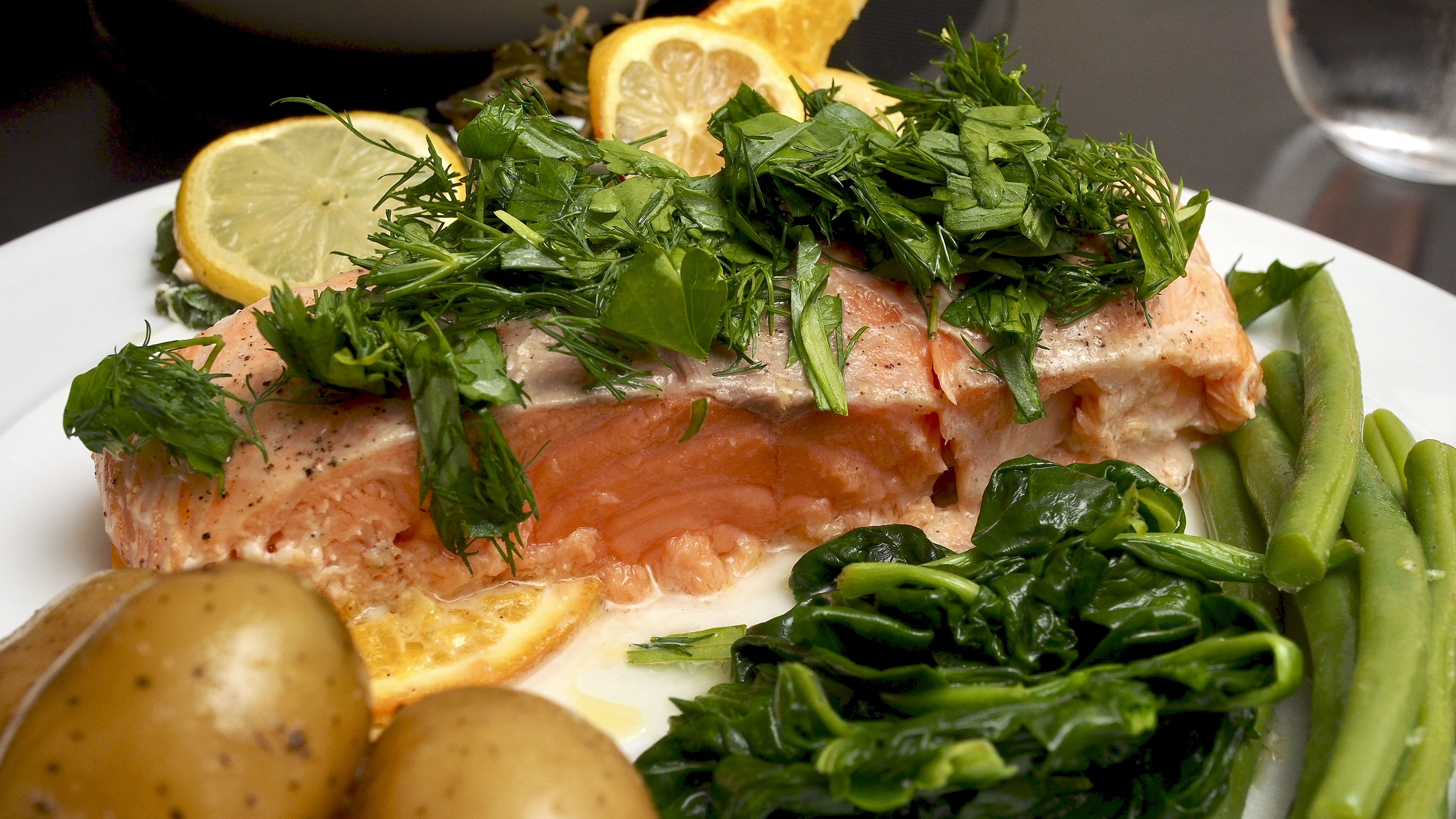 Confit Salmon with Citrus &amp; Herb Salad